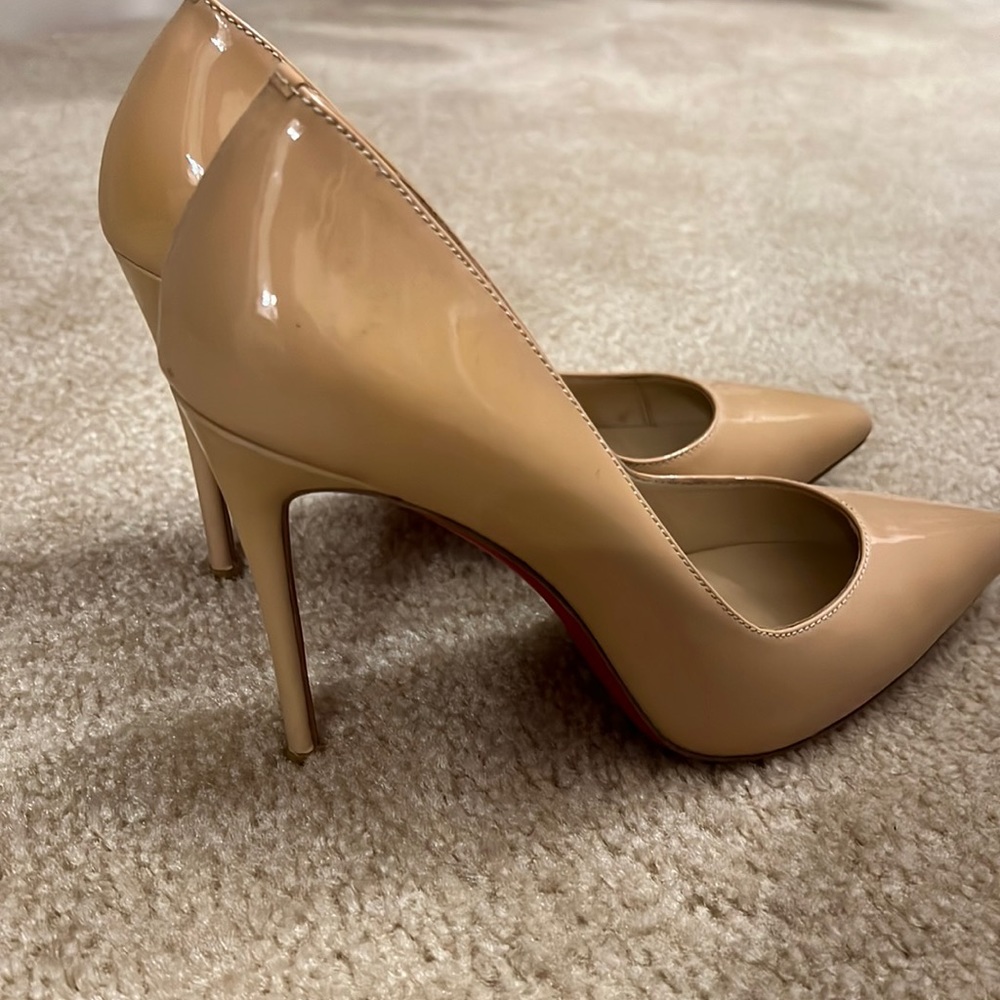 Classic Nude 10mm Red Bottom Women's Party Wedding Heels Patent Pumps